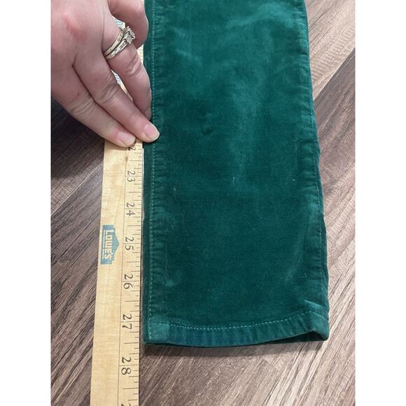 J Crew Womens 25 Straight Leg Pants Garment Dyed Stretch Velvet Emerald Green - Picture 3 of 4